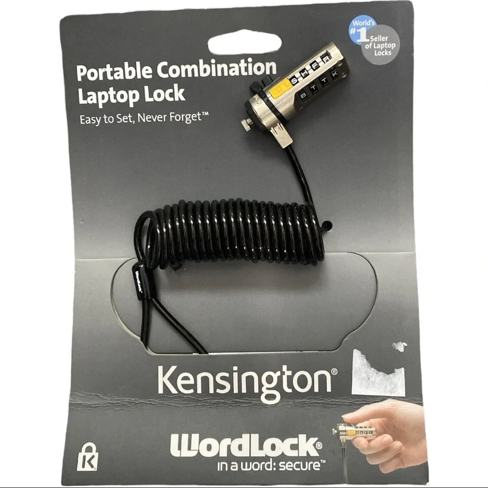 Kensington Portable Laptop Combination Cable Lock - Letter Combination Lock